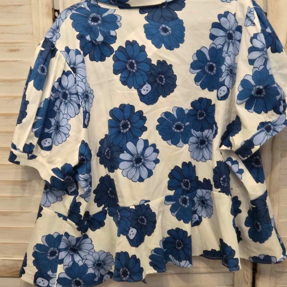 ModCloth x Collectif Collared Daisy Peplum Hem Blouse NWT Size 26W - Picture 3 of 5